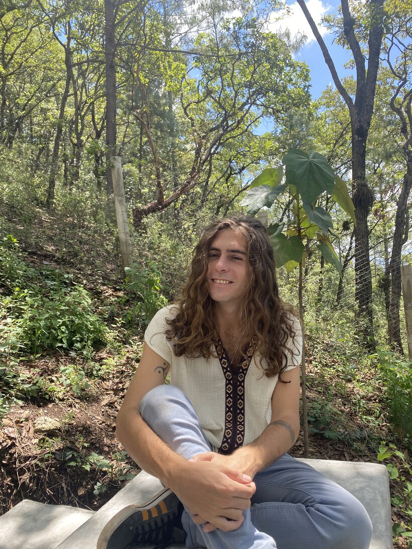 Jordi Amat — engineer and facilitator, in the forest near Mazunte, Oaxaca