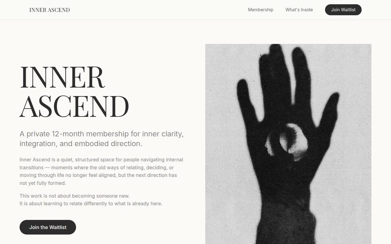 a private membership site for inner development — practices, cohorts and a members' space