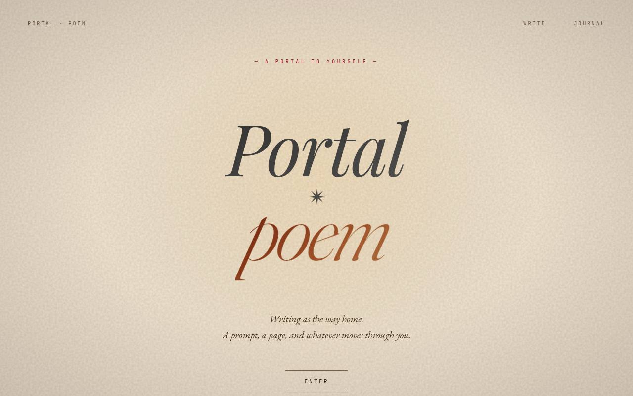 a poet's editorial site — poems, a collection and a letter
