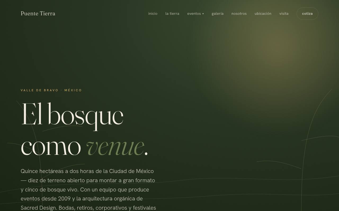 a forest event venue in Mexico — land, seasons and the gathering